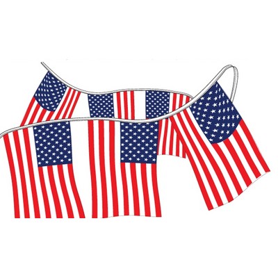 60' Stars & Stripes Polyethylene Flag Pennant (12" x 18")