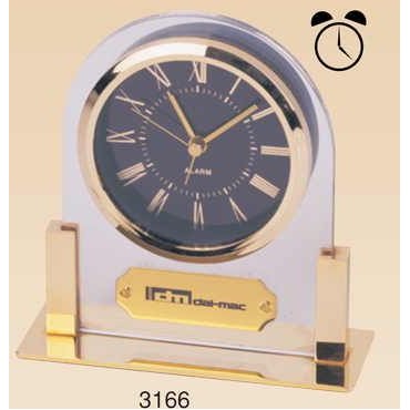 Gold Plated Acrylic Alarm Clock (Screened)