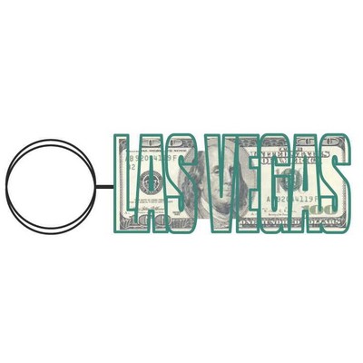 Las Vegas Block Letter Key Chain w/Clear Mirrored Back (12 Square Inch)