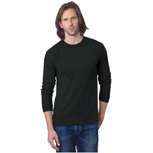 Unisex Bayside® Heavyweight Long-Sleeve Pocket Crew T-Shirt