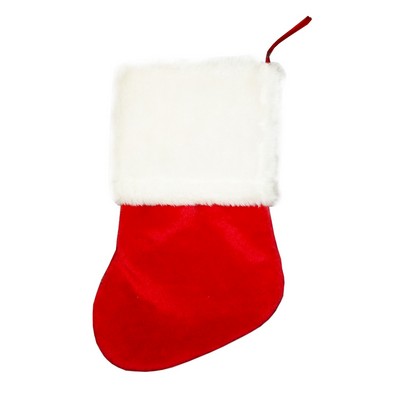 Red Plush Christmas Stocking 18"