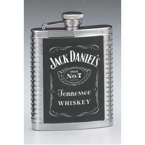 Jack Daniel's® Stainless Steel Ribbed Cover Flask