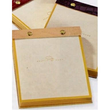 Desk Note Pad W/ Leather Trim