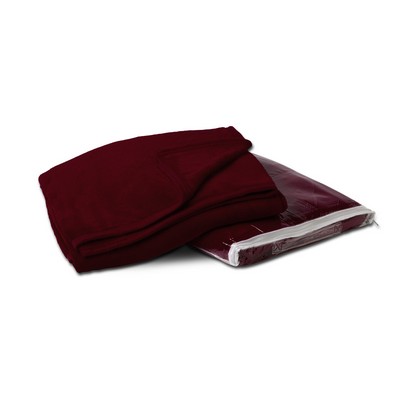 Maroon Coral Fleece Throw Blanket