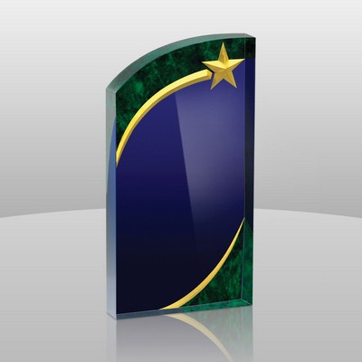 Jade Green 3-D Shining Star Award II (7"x4"x1")