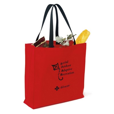 Full Gusset Horizontal Totes w/Top Stitched Vertical Edges (600D Polyester)