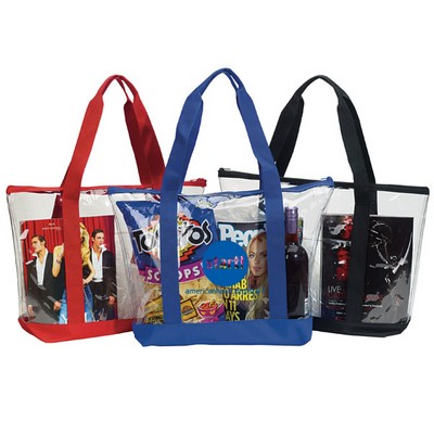 Clear Tote Bag w/ Zipper Closure