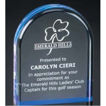 Blue Reflective Free Standing Award w/ Arched Top (4"x5")