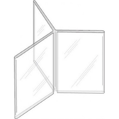 5"w x 7"h Clear Styrene Three-Panel, Six-Sided Table Tent/Sign Holder