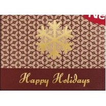 Premium-Gold Snowflake Happy Holidays Greeting Card (5"x7")