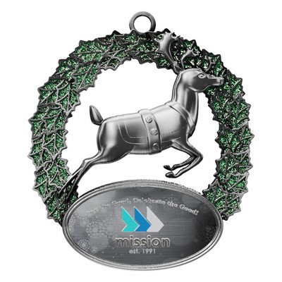 Vibraprint® Reindeer Holiday Ornament (2-1/2")