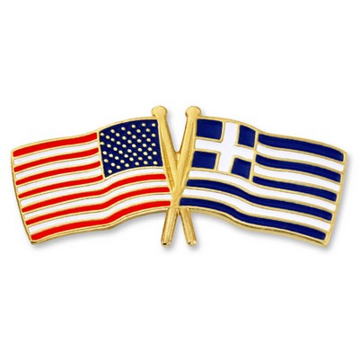 USA & Greece Flag Pin