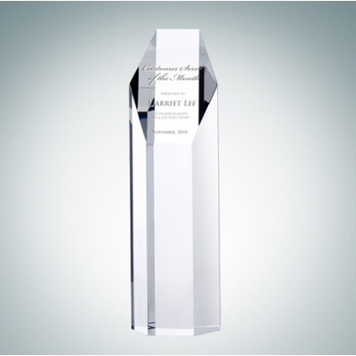 Hexagon Optical Crystal Tower Award (Medium)