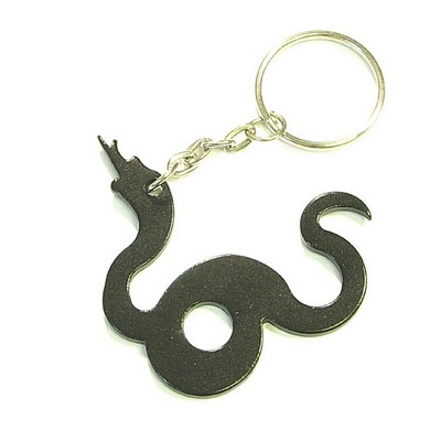 Snake Shape Aluminum Bottle Opener w/Keychain