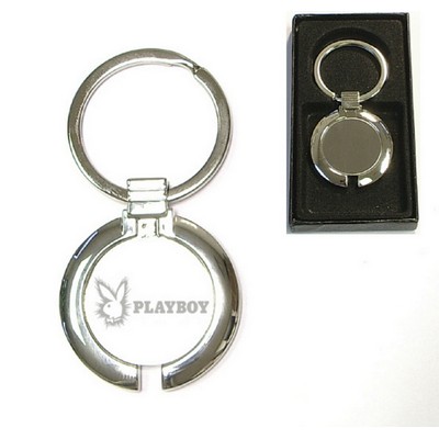 Shiny Chrome Finished Round Metal Key Holder w/Gift Case