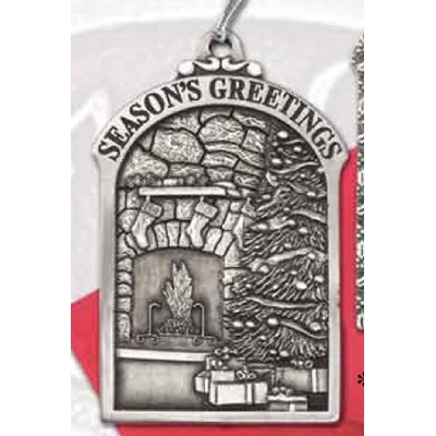 Mini Stock Design Season's Greetings Pewter Christmas Tree/ Hearth Ornament