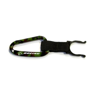 8cm Camouflage Aluminum Carabiner w/Bottle Holder & Key Ring