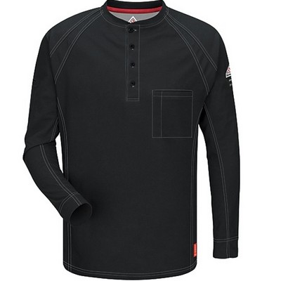 iQ Series® Men's Comfort Knit Long Sleeve Henley - Black