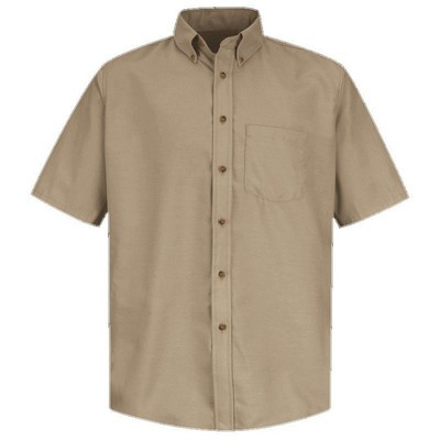 Red Kap™ Men's Short Sleeve Poplin Dress Shirt - Khaki Tan