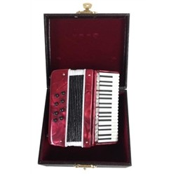 Accordion Miniature with Case 3.5"H