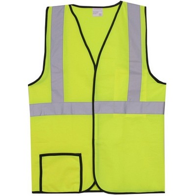 Solid Single Stripe Yellow Safety Vest (Small/Medium)