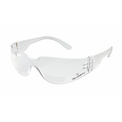 Starlite safety glasses, biforcal magnification, clear lens, universal-fit temple