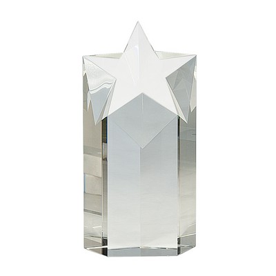 8" Clear Crystal Star Column