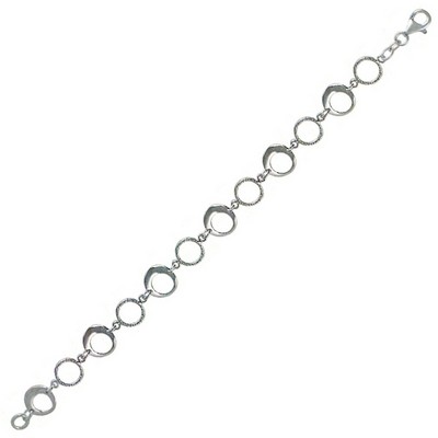 7.5" Sterling Silver Ladies Open Disc Link Bracelet - 6gm