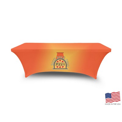 6' Premium PolyKnit™ Fitted Stretch Style Table Cover w/Full Dye Sub Logo (72"x30"x29")