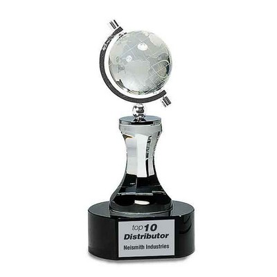 Spinning Crystal Globe Award 13 1/2"H