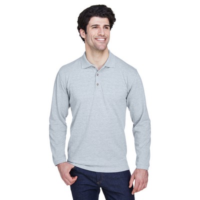 ULTRACLUB Adult Long-Sleeve Classic Piqué Polo