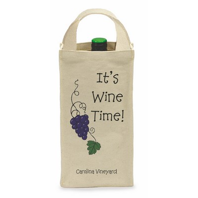 Single Bottle Wine Tote Bag (Webbed Handles)