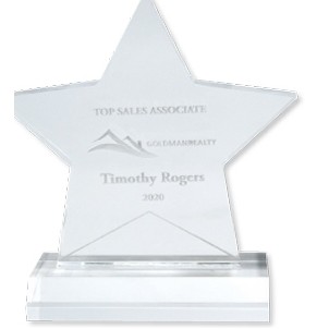 Engraved Acrylic Star-Shaped Award - 5½" x 5"