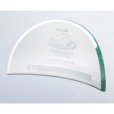 Supreme Beveled Moon Jade Glass Award, Small (10"x5")