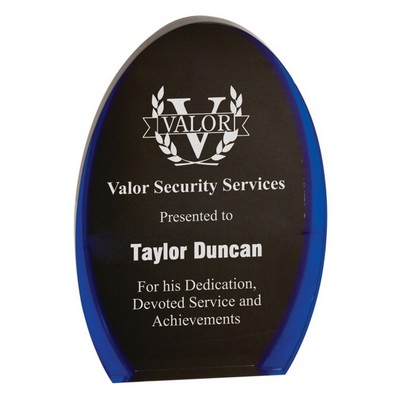 7" Black/Blue Luminary Acrylic Oval