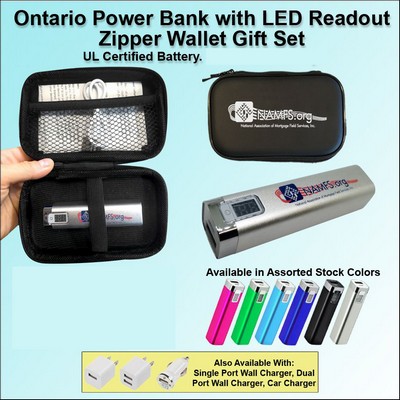 2600 mAh Ontario Power Bank Zipper Wallet