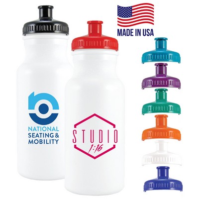 Bike Bottle 20 oz plastic water bottles push spout