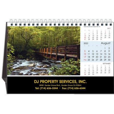 Americana 2025 Desktop Calendar w/Foil Stamped Hardboard Easel