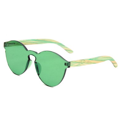 Bamboo Sunglasses - Green Lenses