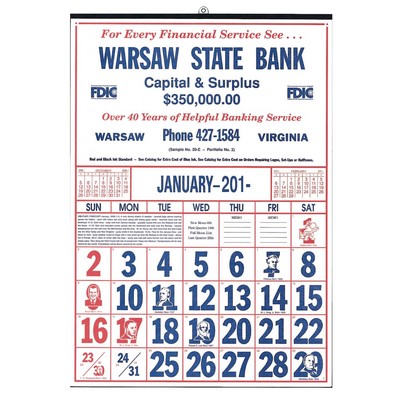 Commercial 12-Sheet Historical Date Calendar (Thru 4/30)