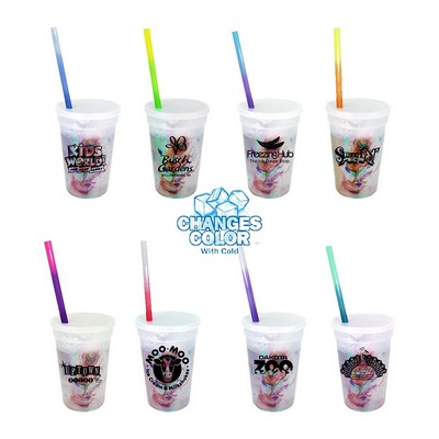 17 Oz. Rainbow Confetti Mood Cup/Straw/Lid Set