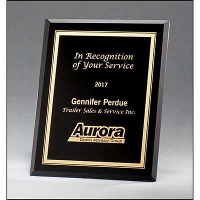 Black Glass Plaque with Gold Borders (5"x7")