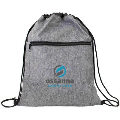 Heather Grey Drawstring Cinch Bag