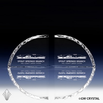 Sierra Crystal Book End Set (4" x 4 ¾" x 1 1/8")