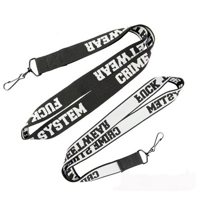 Flat Polyester Lanyard w/Swivel J Hook