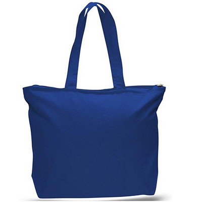 Basic Canvas Tote Bag With Zipper Pocket - By Boat