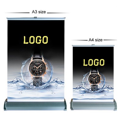 A4 Size Retractable Table Top Roll Up Banner Stand