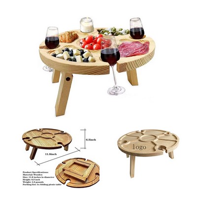 Wooden Outdoor Portable Wine Table