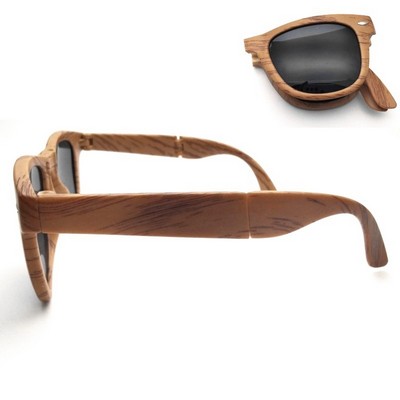 Foldable Woodgrain Sunglasses