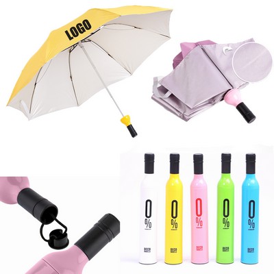 Folding Wine Bottle Rain Umbrella